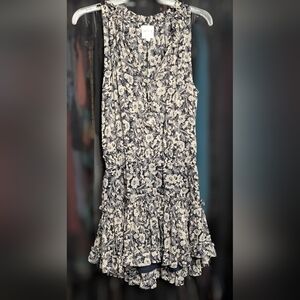 Misa Los Angeles Black and Cream Floral Dress